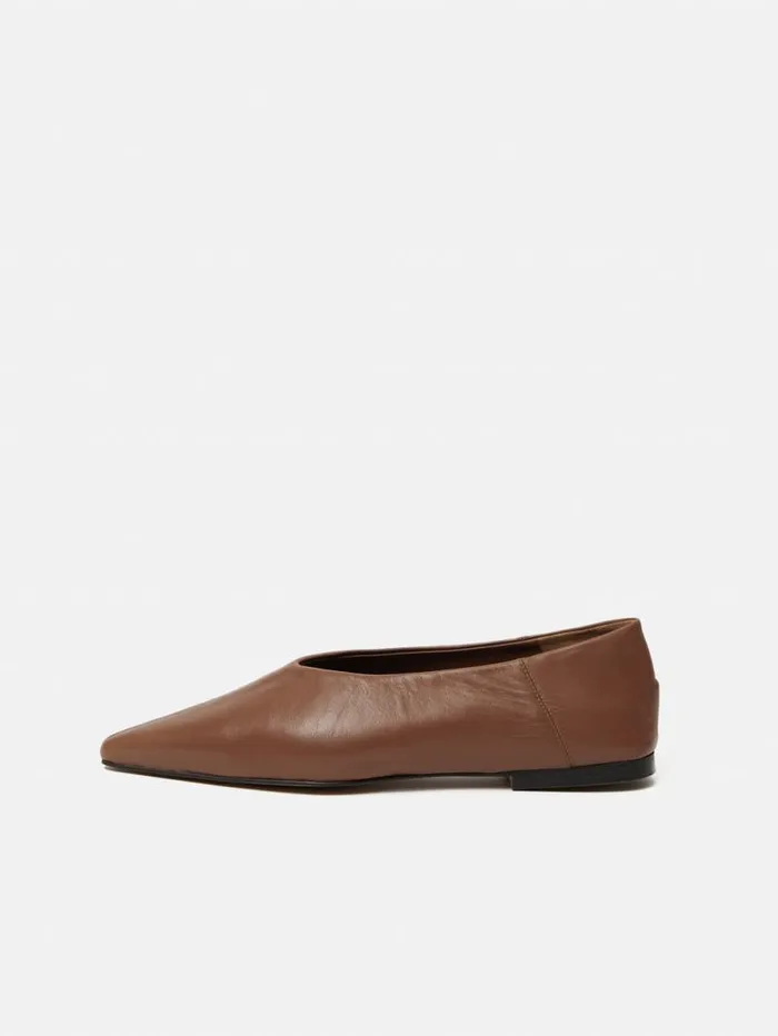 Linnie Flat Pointed Ballerina Tan Women Jigsaw Flats
