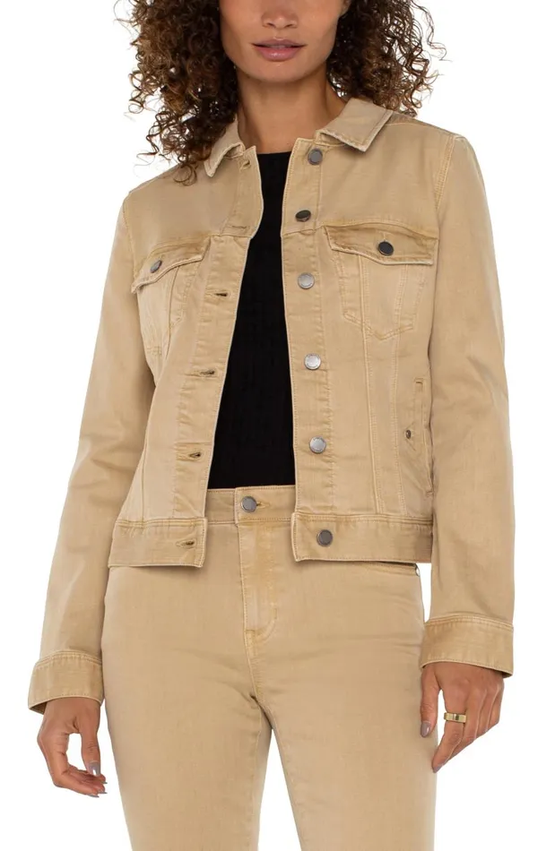 Liverpool Los Angeles Jackets CLASSIC JEAN JACKET Hayseed Tan 8211 Womens