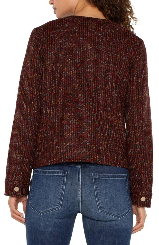 Liverpool Los Angeles Jackets COLLARLESS ZIP UP JACKET Bordeaux Multi 8211 Womens