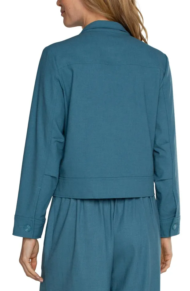 Liverpool Los Angeles Jackets UTILITY CROP JACKET Ocean Blue 8211 Womens