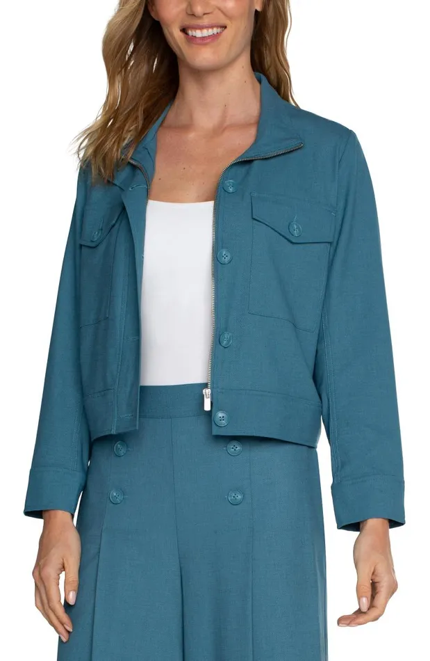 Liverpool Los Angeles Jackets UTILITY CROP JACKET Ocean Blue 8211 Womens