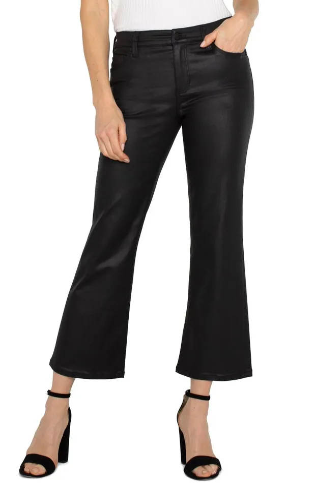 Liverpool Los Angeles Jeans HANNAH CROP FLARE 8211 ECO Coated Black 8211 Womens