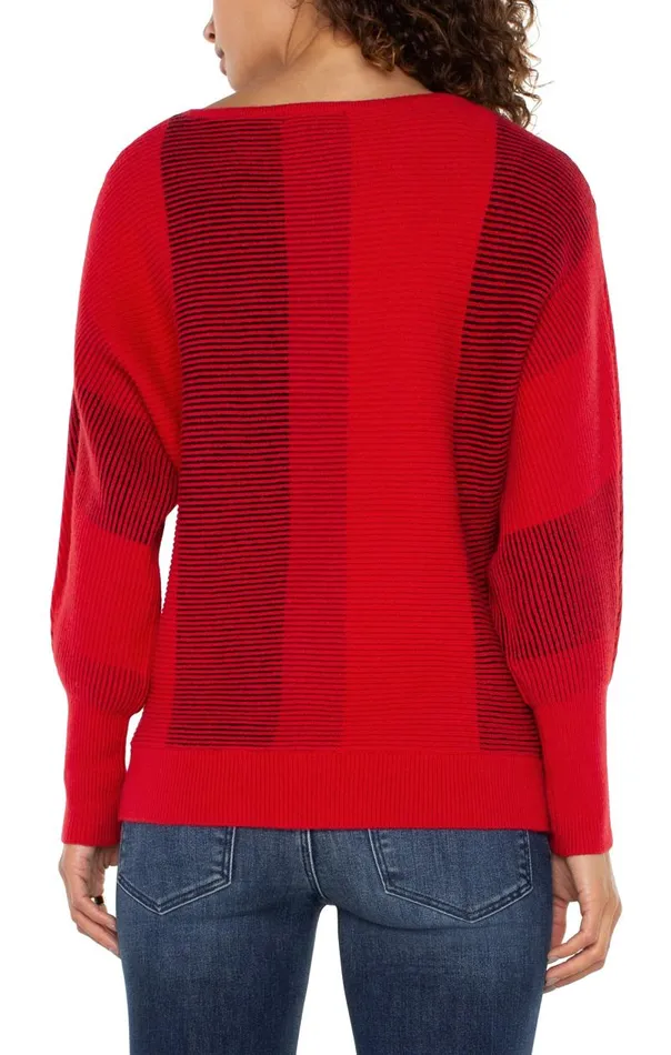 Liverpool Los Angeles Sweaters BOAT NECK DOLMAN SWEATER Tango Red Multi 8211 Womens