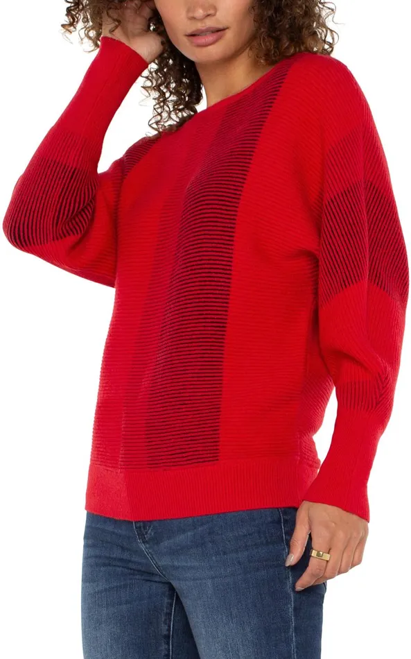 Liverpool Los Angeles Sweaters BOAT NECK DOLMAN SWEATER Tango Red Multi 8211 Womens