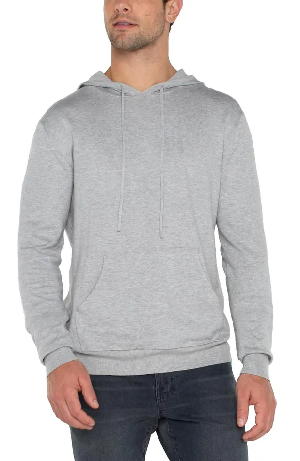 Liverpool Los Angeles Sweaters HOODED SWEATER Heather Grey 8211 Mens