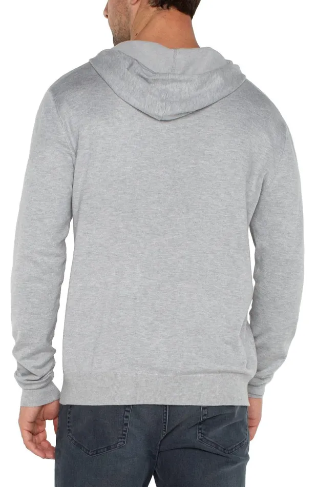 Liverpool Los Angeles Sweaters HOODED SWEATER Heather Grey 8211 Mens