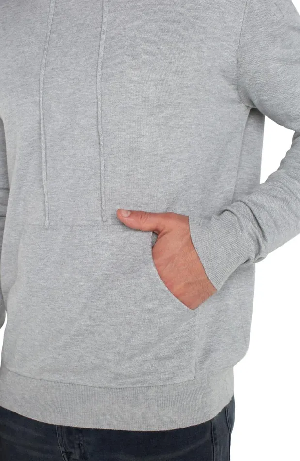 Liverpool Los Angeles Sweaters HOODED SWEATER Heather Grey 8211 Mens