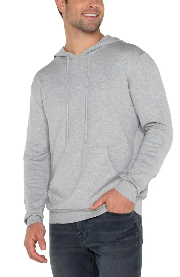 Liverpool Los Angeles Sweaters HOODED SWEATER Heather Grey 8211 Mens