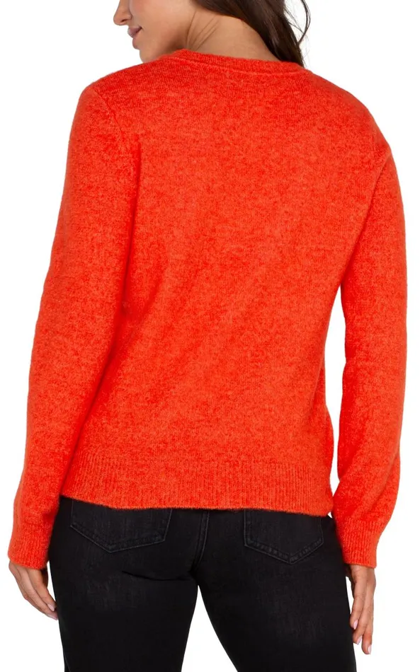 Liverpool Los Angeles Sweaters LONG SLEEVE CUT OUT BOW NECK SWEATER Orange 8211 Womens