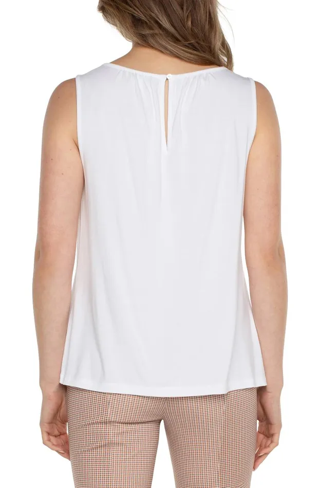 Liverpool Los Angeles Tees ALINE SLEEVELESS KNIT TOP White 8211 Womens