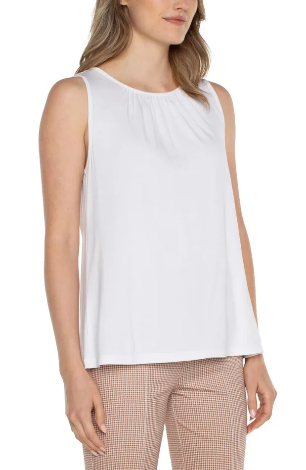 Liverpool Los Angeles Tees ALINE SLEEVELESS KNIT TOP White 8211 Womens