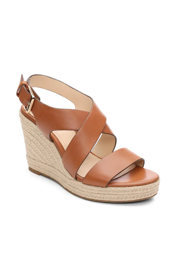 Liverpool Los Angeles Wedges and Espadrilles HILLS ANKLE STRAP PLATFORM WEDGE Luggage 8211 Womens