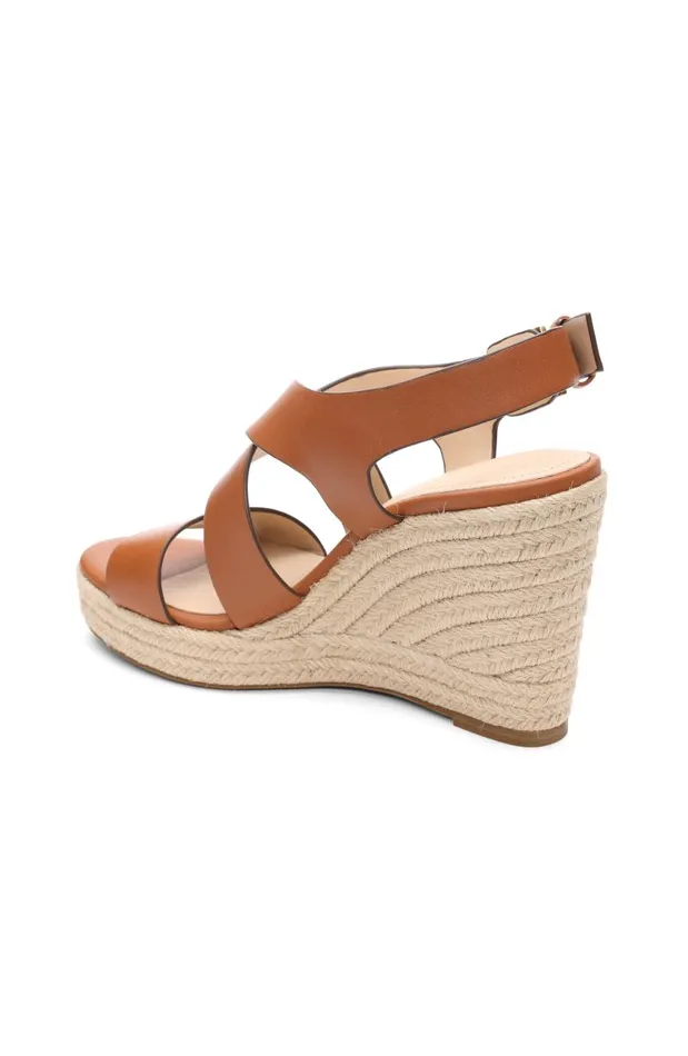 Liverpool Los Angeles Wedges and Espadrilles HILLS ANKLE STRAP PLATFORM WEDGE Luggage 8211 Womens