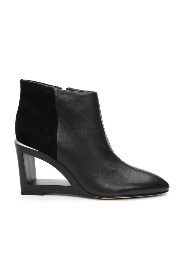 Liverpool Los Angeles Wedges and Espadrilles LAX BOOTIE WITH CHOP OUT WEDGE Black 8211 Womens