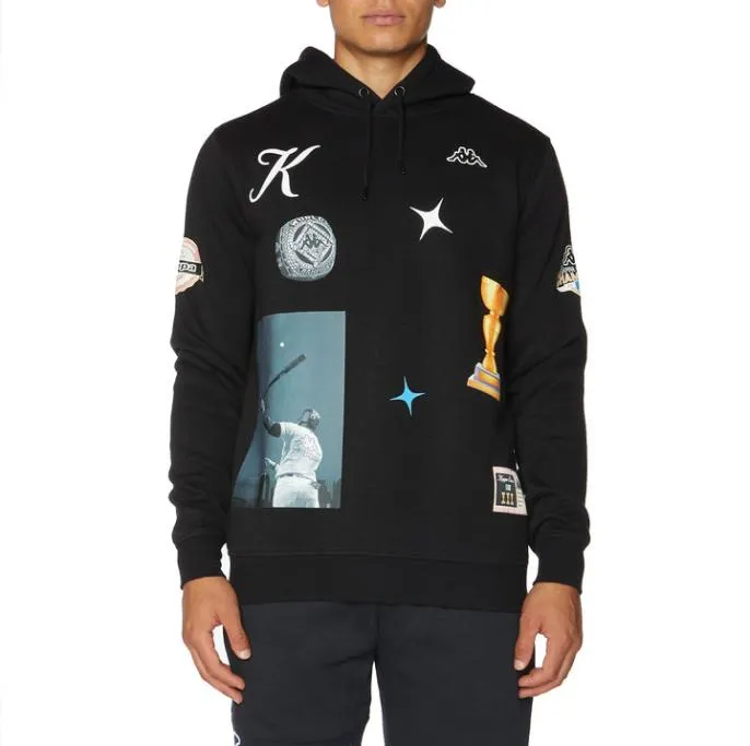 Logo Dullie Hoodie 8211 Jet Black Jet Black Men Kappa Hoodies and Sweatshirts