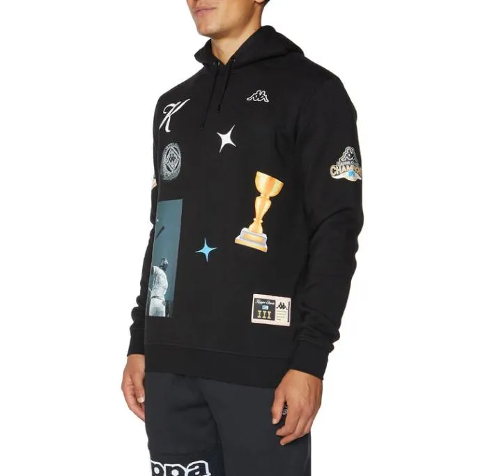 Logo Dullie Hoodie 8211 Jet Black Jet Black Men Kappa Hoodies and Sweatshirts