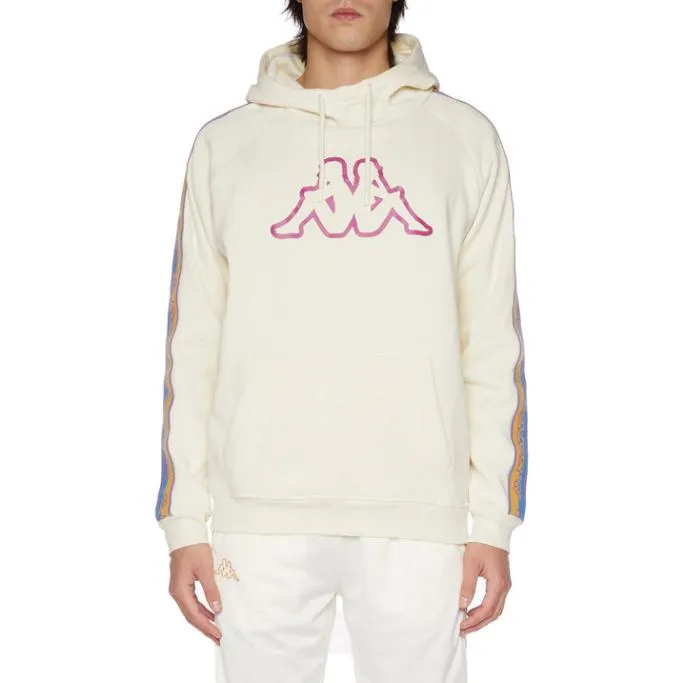Logo Tape Costa Hoodie 8211 Beige Beige Men Kappa Hoodies and Sweatshirts