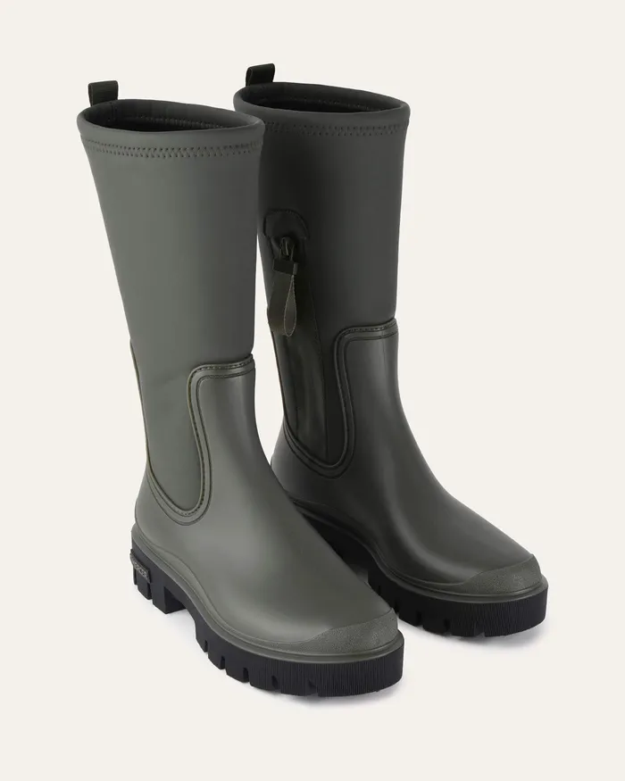 LONG BOOTS Mink calf boots khaki rubber jomercer Women LONG BOOTS Mink calf boots khaki rubber jomercer Women