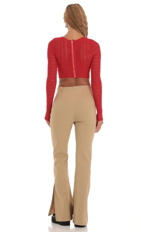 Long Sleeve Corset Top Red Women LUCY IN THE SKY Tops Long Sleeve Corset Top Red Women LUCY IN THE SKY Tops