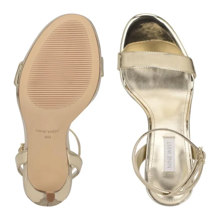 Loola Ankle Strap Sandals Platino Women Nine West Heels Loola Ankle Strap Sandals Platino Women Nine West Heels