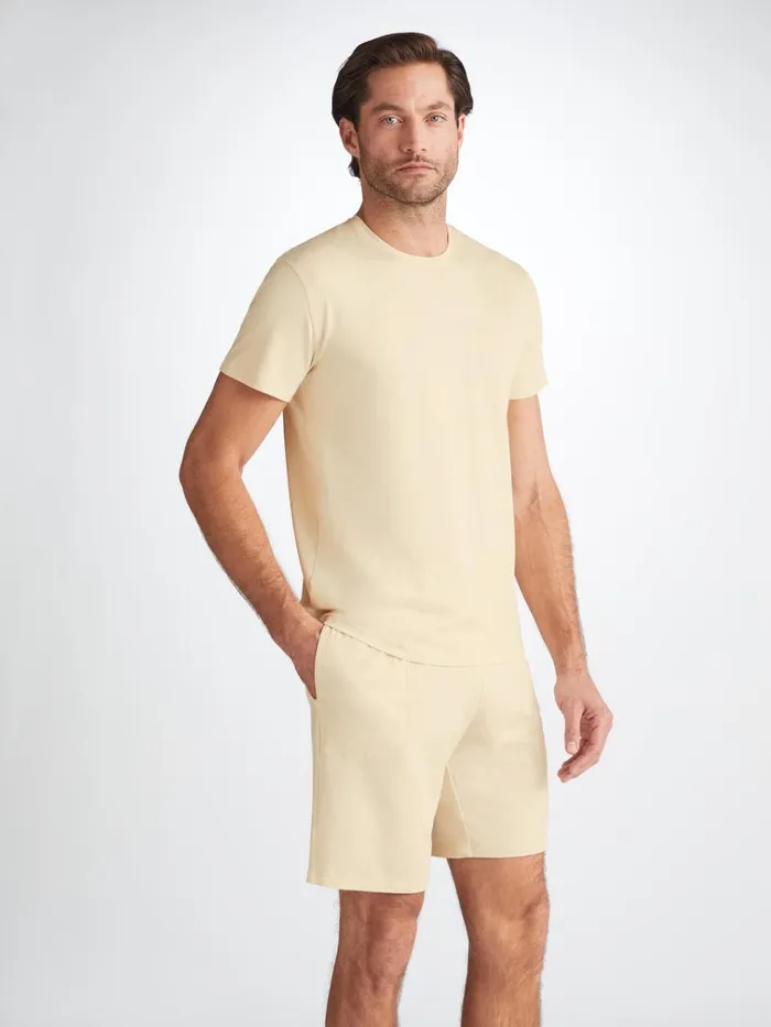 Lounge Shorts Men Derek Rose Lounge Shorts Basel Micro Modal Stretch Ecru