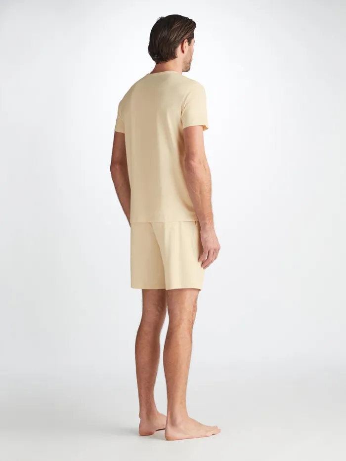 Lounge Shorts Men Derek Rose Lounge Shorts Basel Micro Modal Stretch Ecru