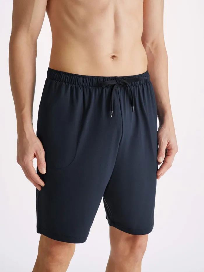 Lounge Shorts Men Derek Rose Lounge Shorts Basel Micro Modal Stretch Navy