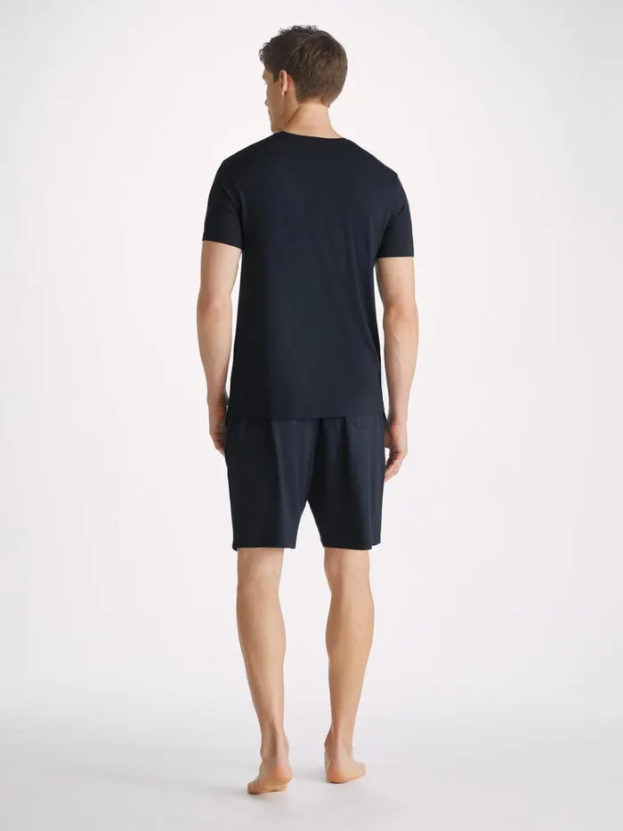 Lounge Shorts Men Derek Rose Lounge Shorts Basel Micro Modal Stretch Navy