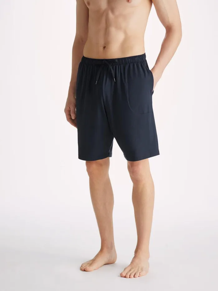 Lounge Shorts Men Derek Rose Lounge Shorts Basel Micro Modal Stretch Navy