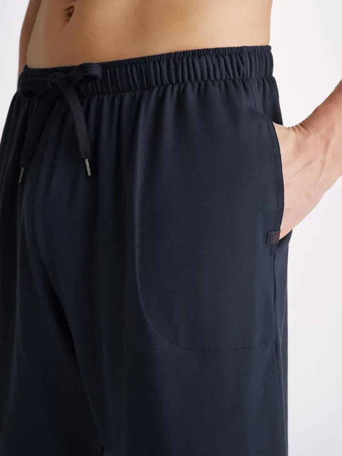 Lounge Shorts Men Derek Rose Lounge Shorts Basel Micro Modal Stretch Navy