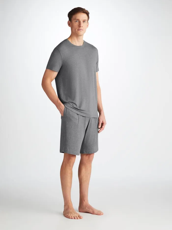 Lounge Shorts Men Derek Rose Lounge Shorts Marlowe Micro Modal Stretch Charcoal