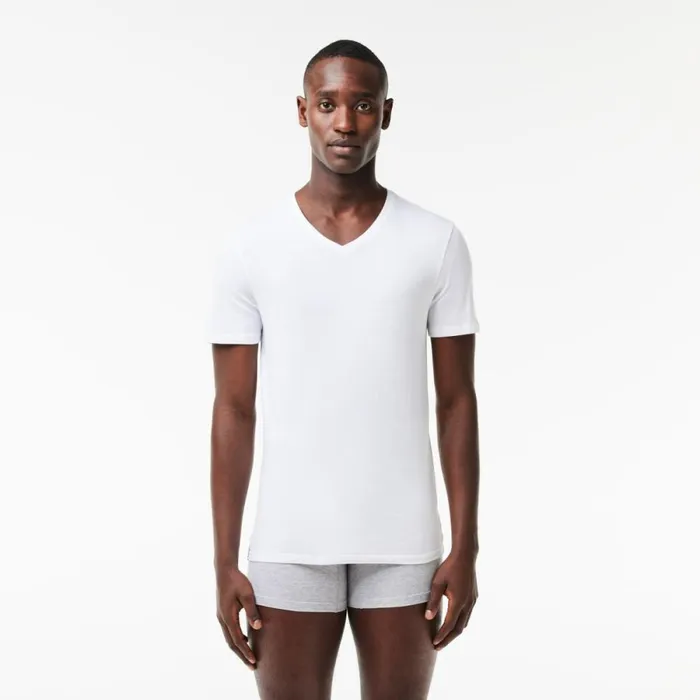 Loungewear and Pajamas Men Lacoste Men039s 3Pack Loungewear TShirts White 001