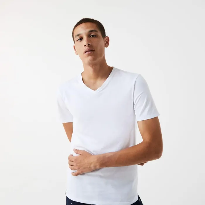 Loungewear and Pajamas Men Lacoste Men039s 3Pack Loungewear TShirts White 001