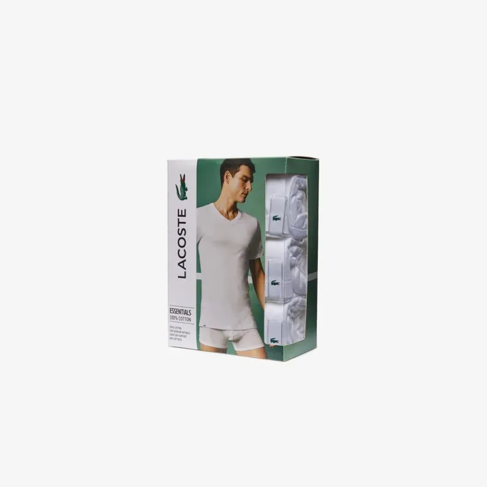 Loungewear and Pajamas Men Lacoste Men039s 3Pack Loungewear TShirts White 001