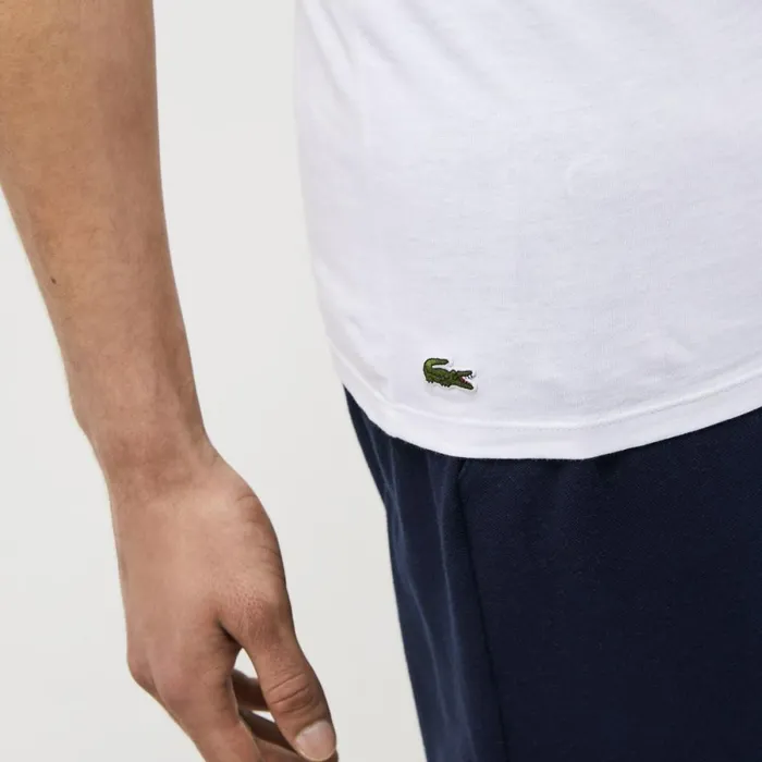 Loungewear and Pajamas Men Lacoste Men039s 3Pack Loungewear TShirts White 001