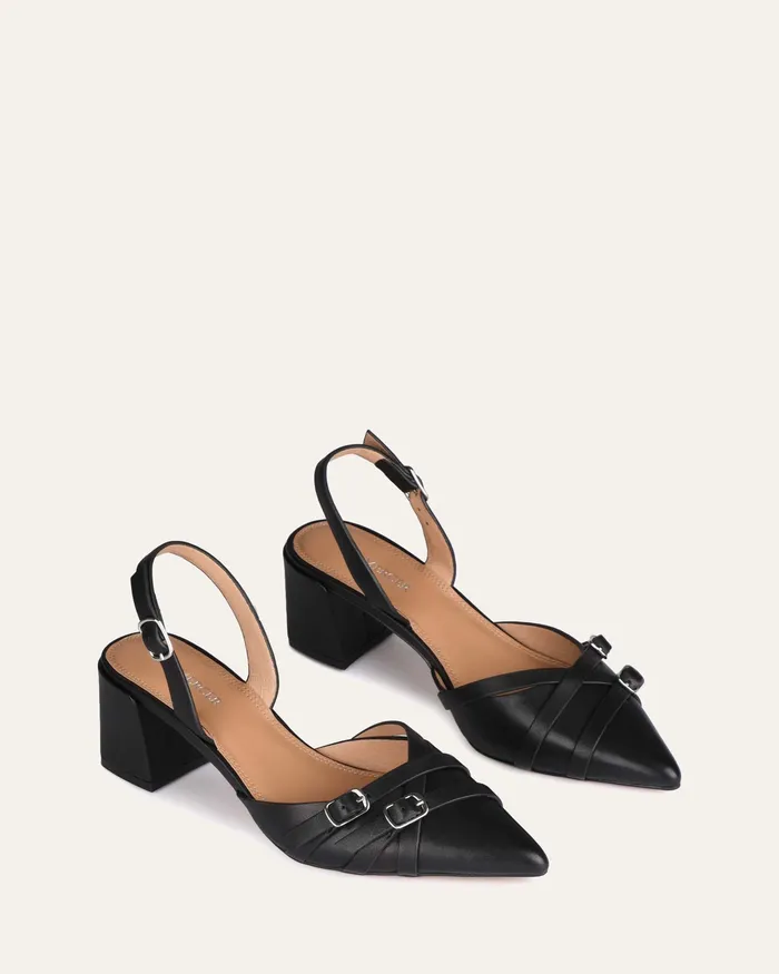 LOW HEELS Coby low heels black leather jomercer Women LOW HEELS Coby low heels black leather jomercer Women