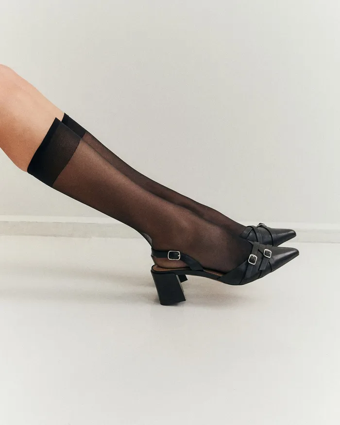 LOW HEELS Coby low heels black leather jomercer Women LOW HEELS Coby low heels black leather jomercer Women