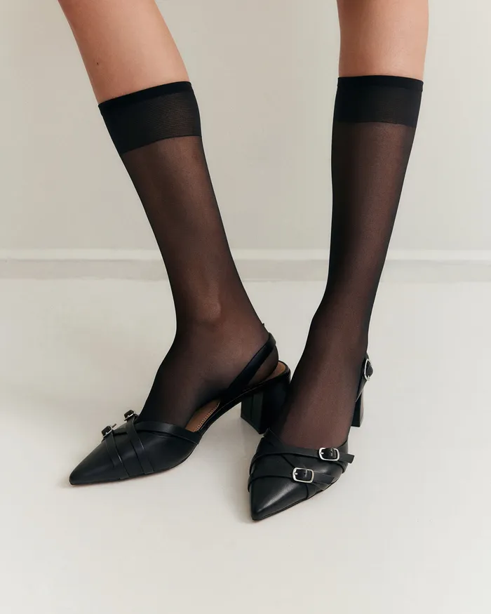 LOW HEELS Coby low heels black leather jomercer Women LOW HEELS Coby low heels black leather jomercer Women
