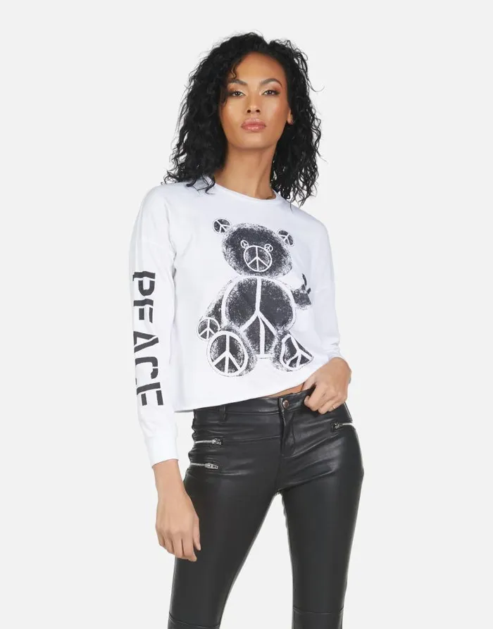 Luella Peace Teddy White Women Lauren Moshi Long Sleeve