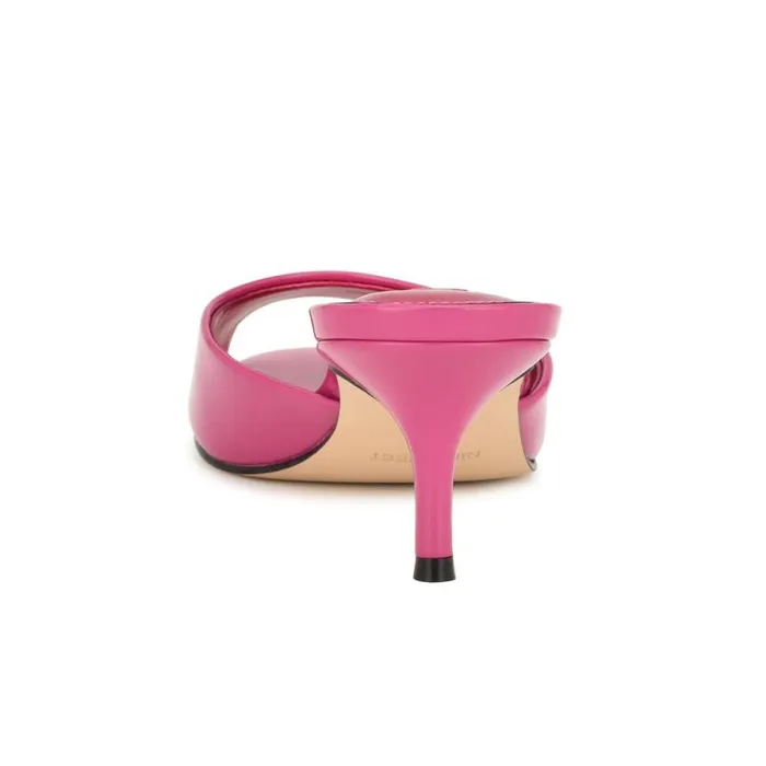 Luvlie Heeled Slide Sandals Pink Patent Women Nine West Heels Luvlie Heeled Slide Sandals Pink Patent Women Nine West Heels