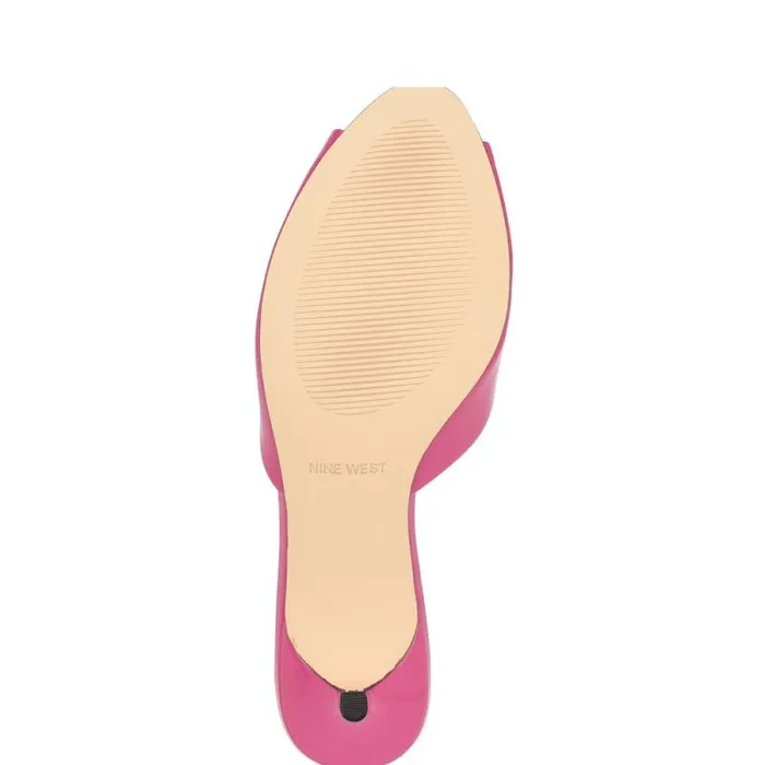 Luvlie Heeled Slide Sandals Pink Patent Women Nine West Heels Luvlie Heeled Slide Sandals Pink Patent Women Nine West Heels