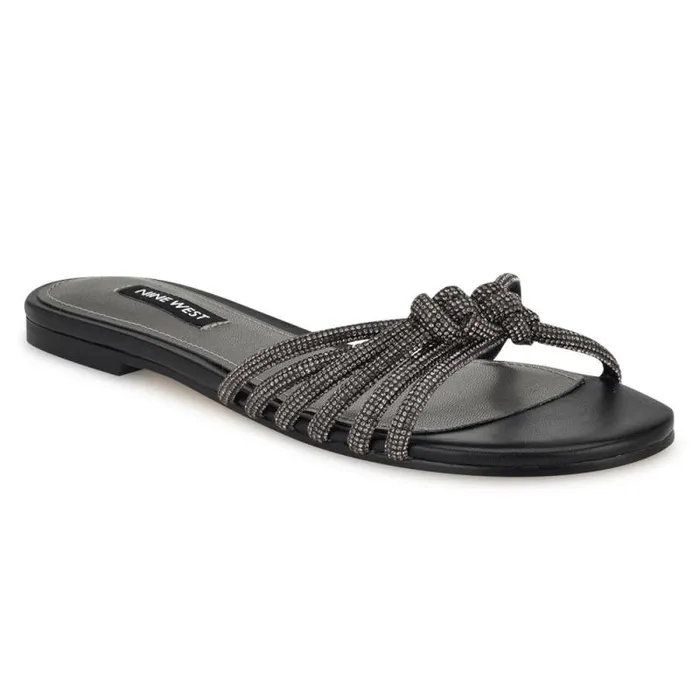 Luxury Flat Slide Sandals Black Women Nine West Sandals Luxury Flat Slide Sandals Black Women Nine West Sandals