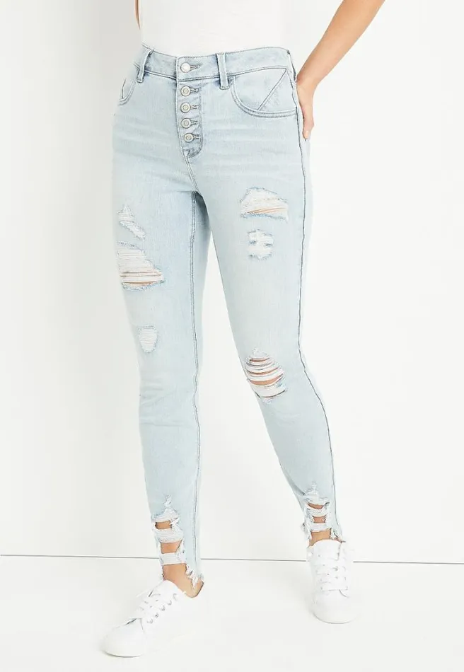 M Jeans By Maurices Cool Comfort High Rise Ripped Jegging Women Maurices Jeans