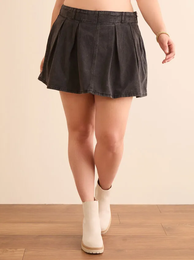 Mae Denim Pleated Skort Washedblack Women Altar039d State Bottoms Mae Denim Pleated Skort Washedblack Women Altar039d State Bottoms