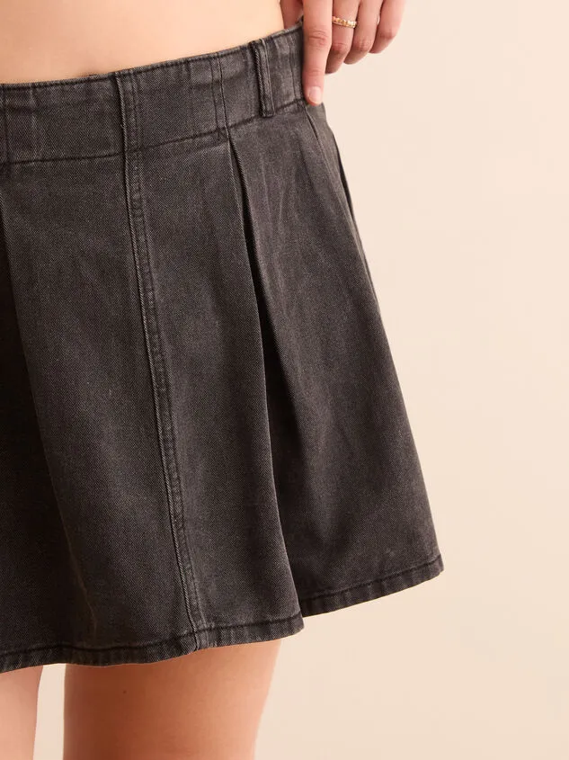 Mae Denim Pleated Skort Washedblack Women Altar039d State Bottoms Mae Denim Pleated Skort Washedblack Women Altar039d State Bottoms