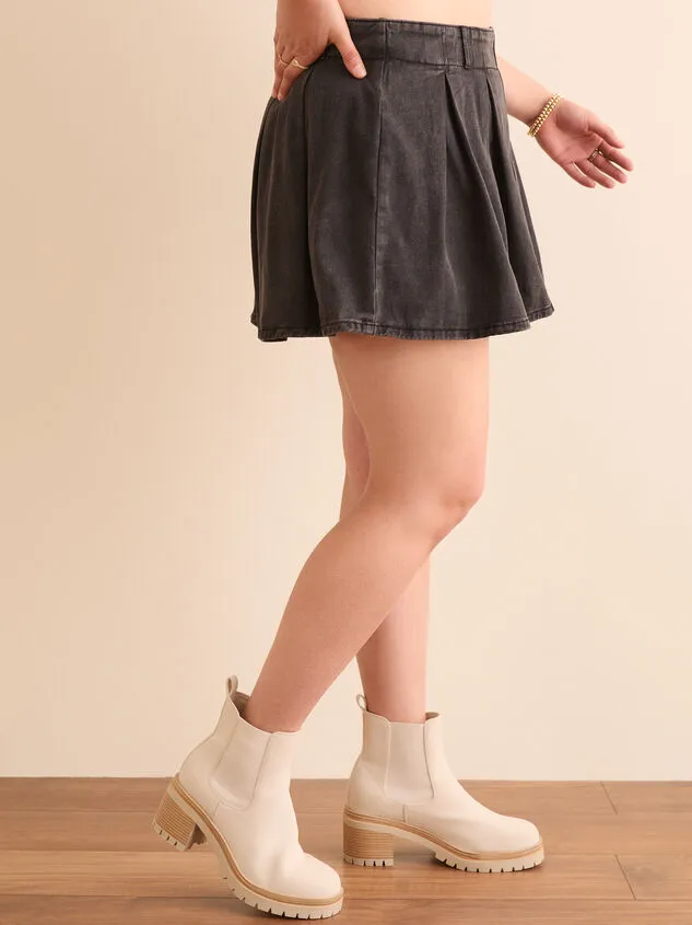 Mae Denim Pleated Skort Washedblack Women Altar039d State Bottoms Mae Denim Pleated Skort Washedblack Women Altar039d State Bottoms