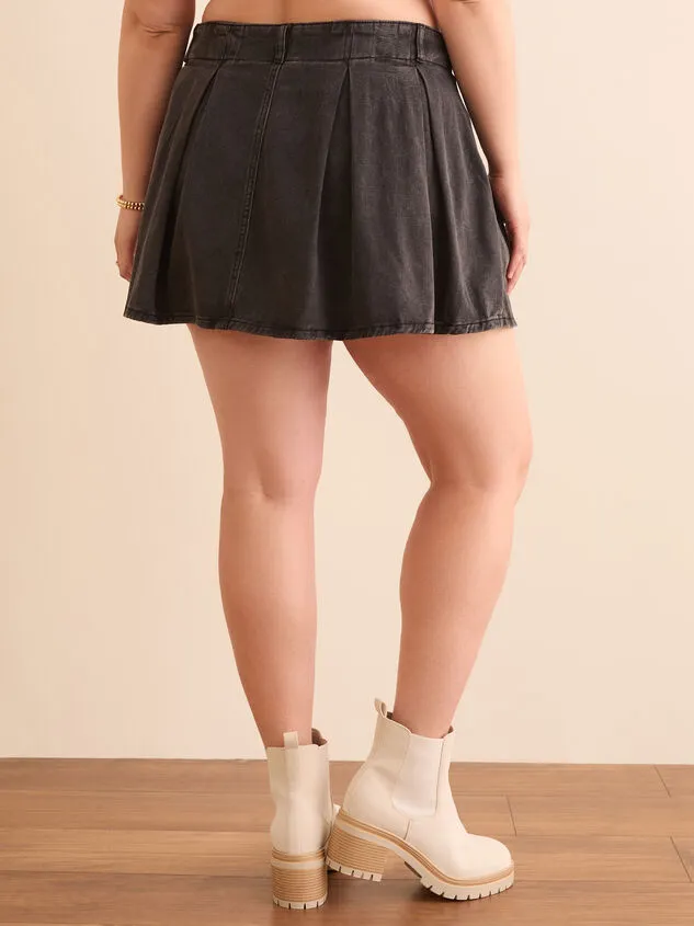 Mae Denim Pleated Skort Washedblack Women Altar039d State Bottoms Mae Denim Pleated Skort Washedblack Women Altar039d State Bottoms