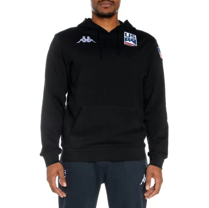 Malmo US Hoodie 8211 Black Black Men Kappa Hoodies and Sweatshirts