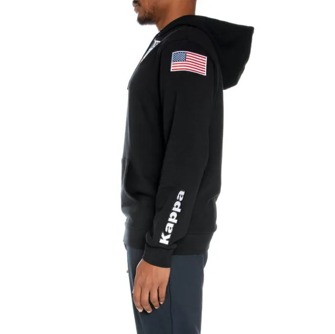 Malmo US Hoodie 8211 Black Black Men Kappa Hoodies and Sweatshirts