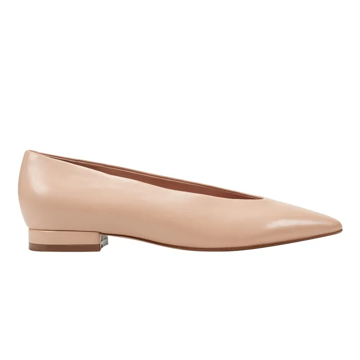 Marc Fisher Gunner Pointed Toe Flat Natural Leather Women Loafers and Flats